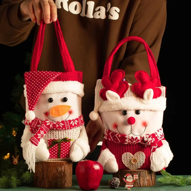 2024 Christmas Santa Sack ren Xmas Gifts Candy Bags Exquisite Santa Bags Christmas Stocking Christmas Decorations 241025