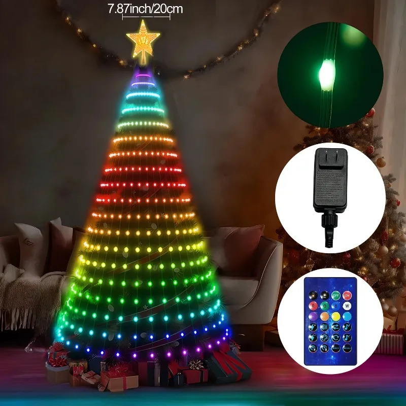 2.1M Christmas light garden fairy light with Bluetooth application and remote control used for Christmas tree decoration lighting IP44 waterproof 2410