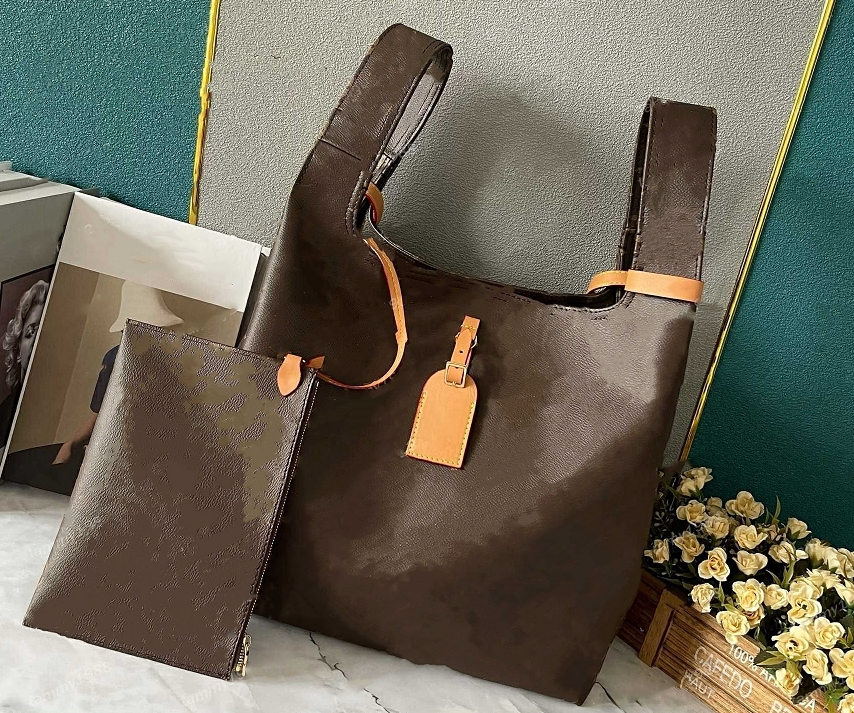 Women Casual Shopping bags Designer bag bucket basket bag tote bag Classic style Women Luxury Shoulder handbag Brown Old flower Shopping tote bag Large size