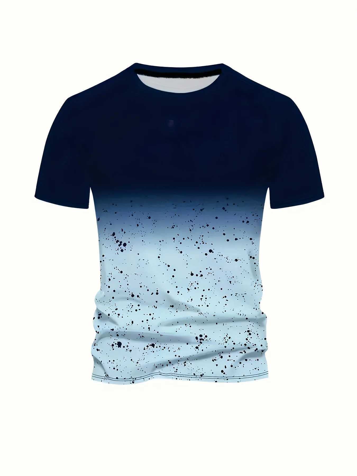 Mens 3D printed T-shirt for summer casual fashion Strt daily wear comfortable and breathable round neck short style W241026