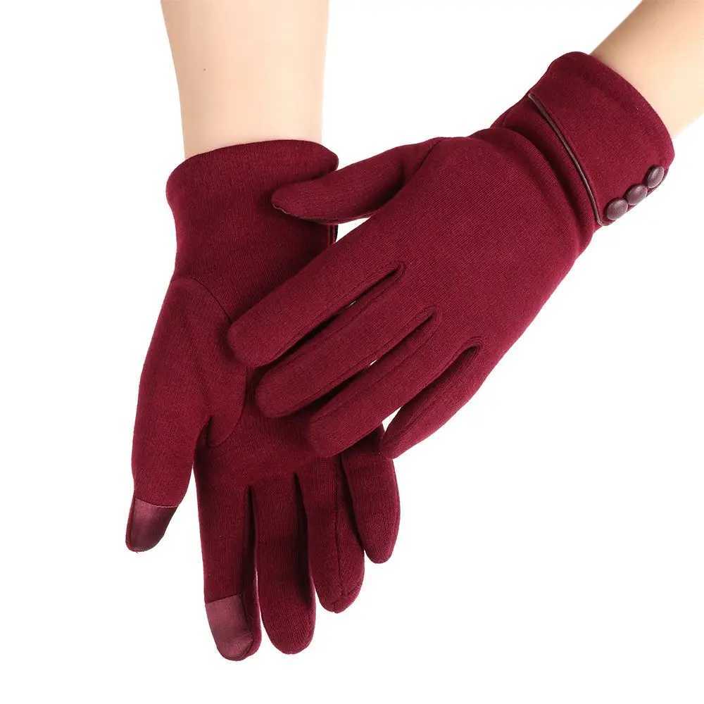1 pair of womens winter warmth Gs touch screen wool lining hot gloves driving skiing windproof Gs W241026