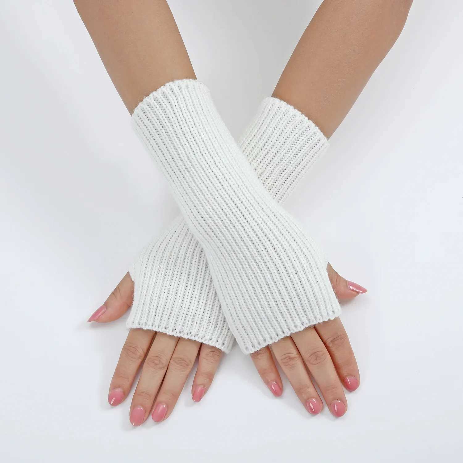 20cm Finger Gs for Wmen Winter Warm Arm Warm Knitted Warm Girl Gs Korean style Warm Hand Fashion Gloves W241026