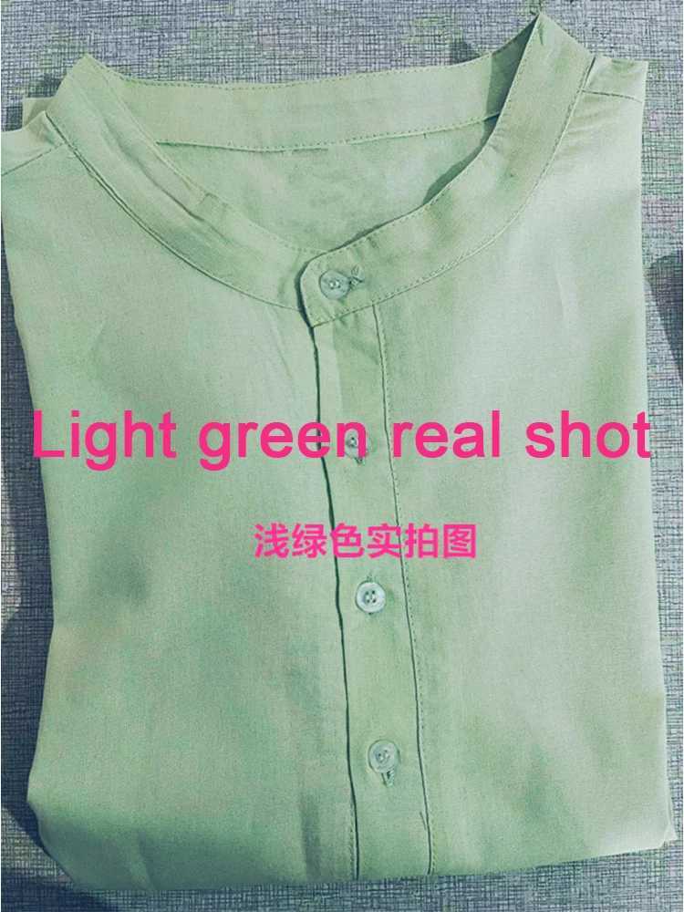 2024 new mens casual shirt cotton linen shirt loose top long slip T-shirt spring and autumn casual handsome mens shirt W241026