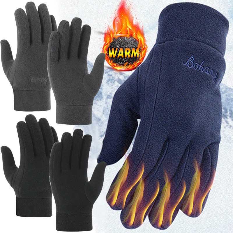 Winter womens cycling hot wool Gs cold and windproof cycling warm outdoor running skiing gloves W241026
