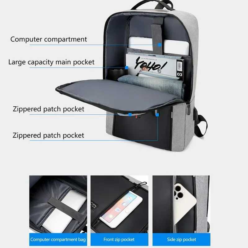 Waterproof Business Backpack Men USB School Backpacks 15.6 Inch Laptop Backpack Large Capacity Bagpacks For Men Back Pack BagsXJ241026