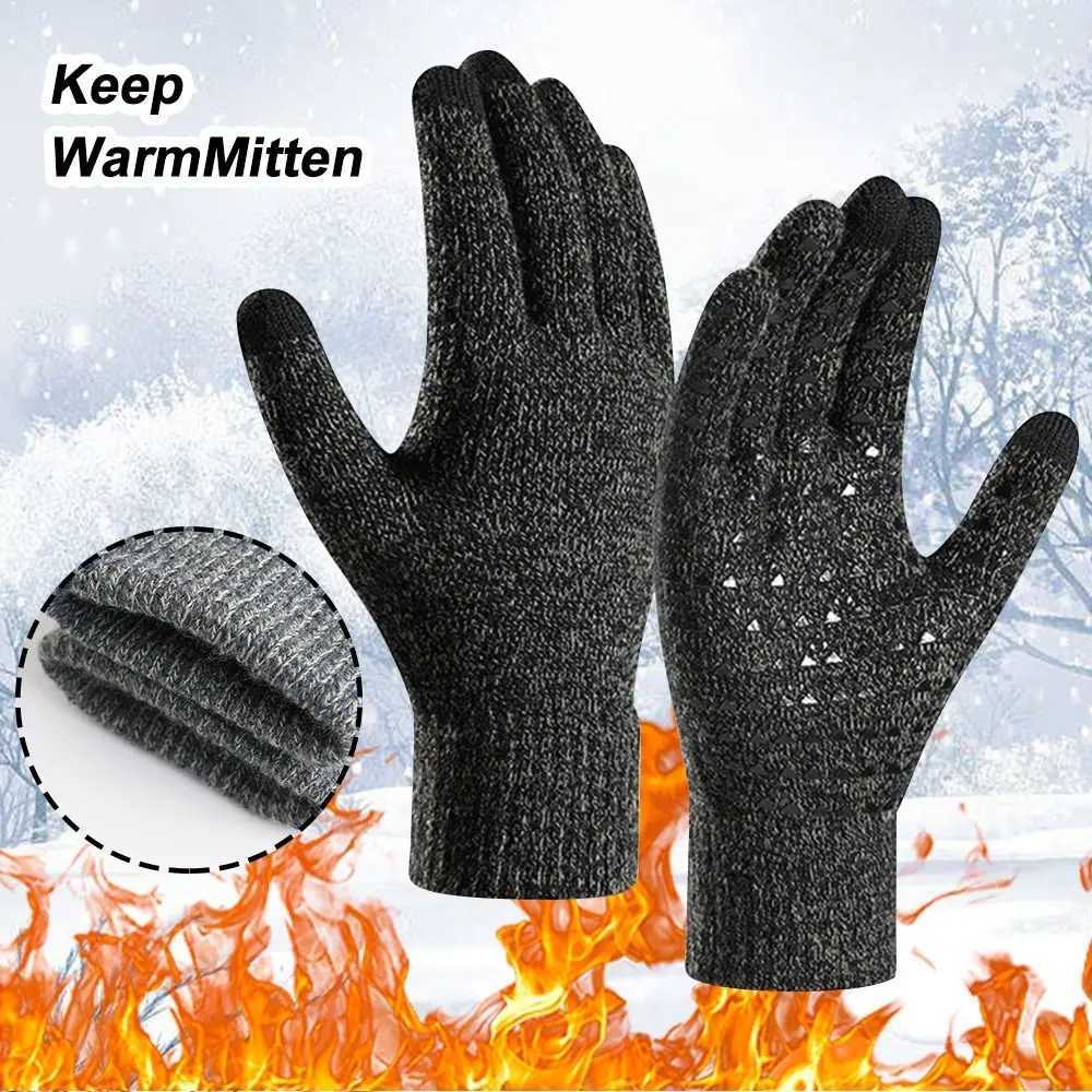 2023 New Touchscreen Womens Gs Winter G Mens Warm Gloves Driving Anti slip Soft Knitted Inner Lining Hot Gs W241026