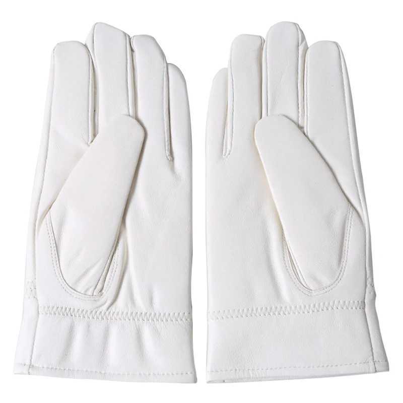 Mens fashion genuine leather winter warm white celebration sheepskin short Gs finger sports Gs W241026