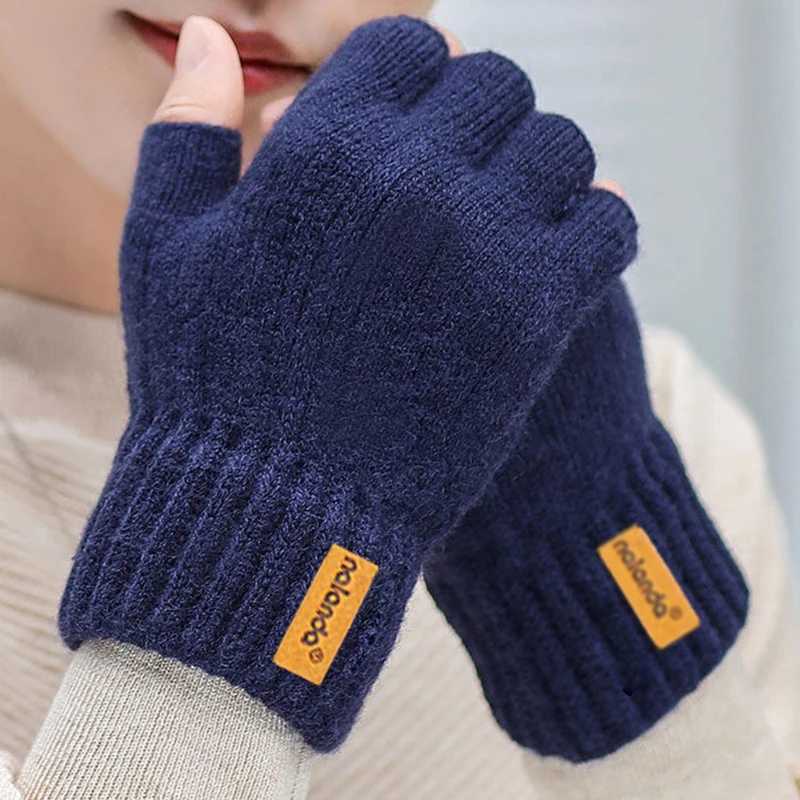 Fashionable winter autumn knitted GS warm plush finger GS men and women outdoor sports touch screen GS W241026