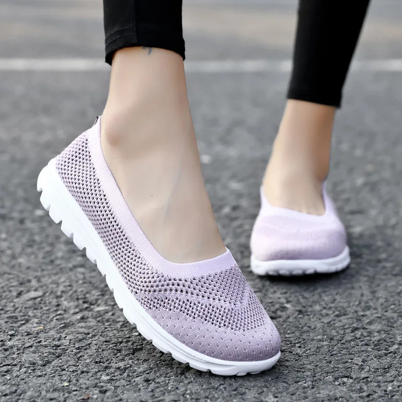 Womens breathable mesh flat shoes for spring and summer suitable for womens shoes lightweight sports shoes ballet shoes and womens casual shoes 241024