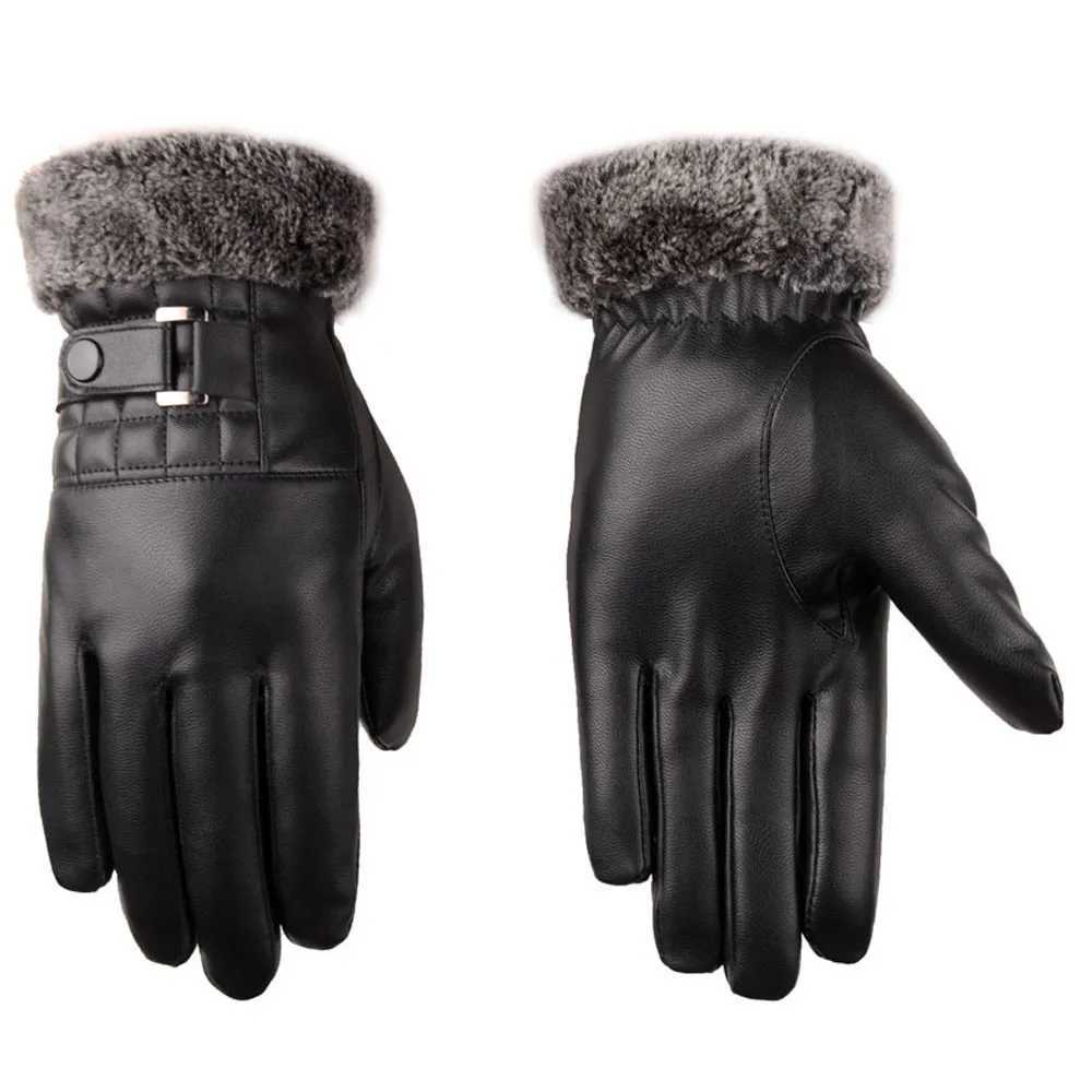 Skiing Gs Motorcycle Winter Warm Mens Ski Board Pu Leather Gs Womens Cold Weather Insulated Warm Plush Gloves W241026