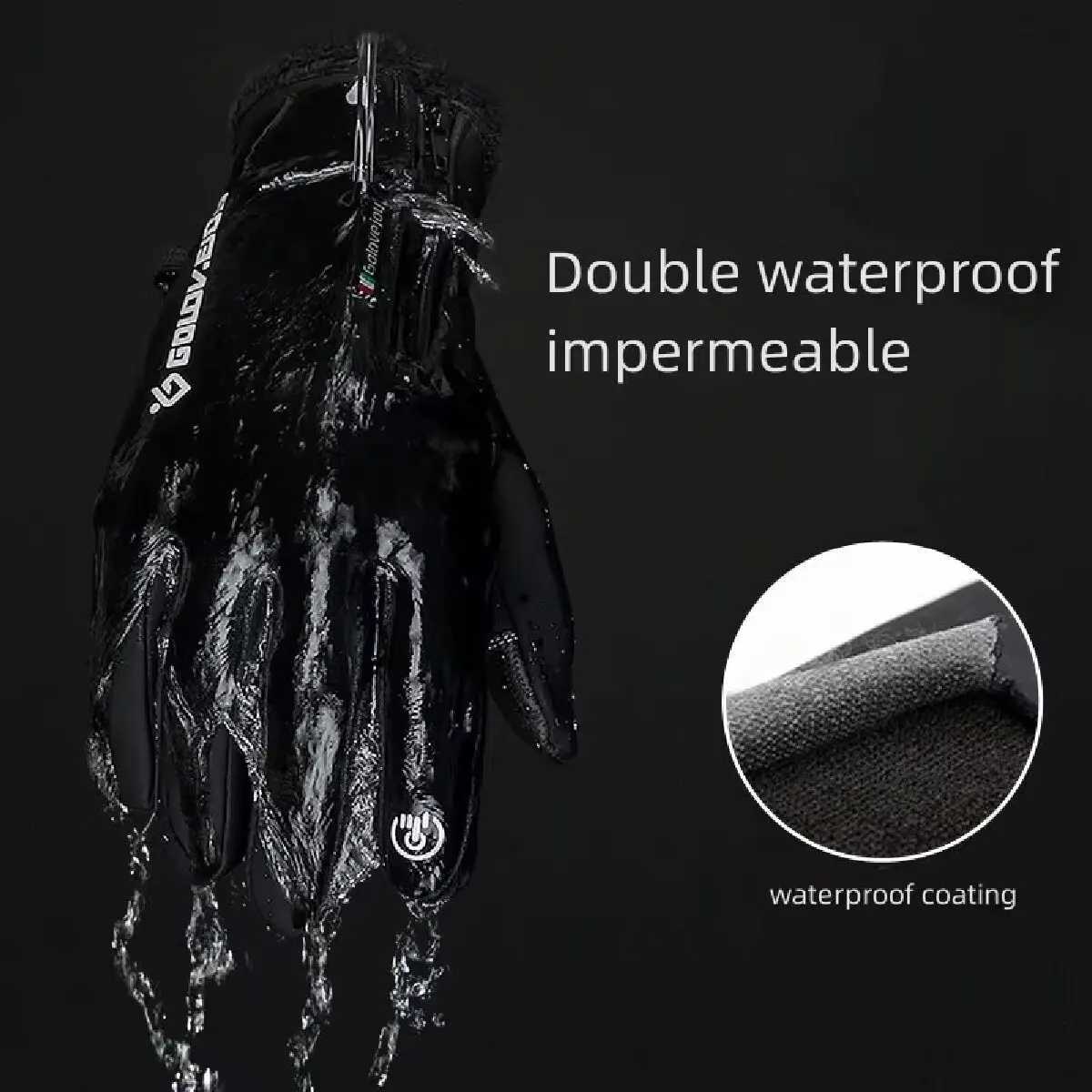 Cold resistant skiing waterproof winter cycling plush insulation touch screen windproof and anti-skid W241026