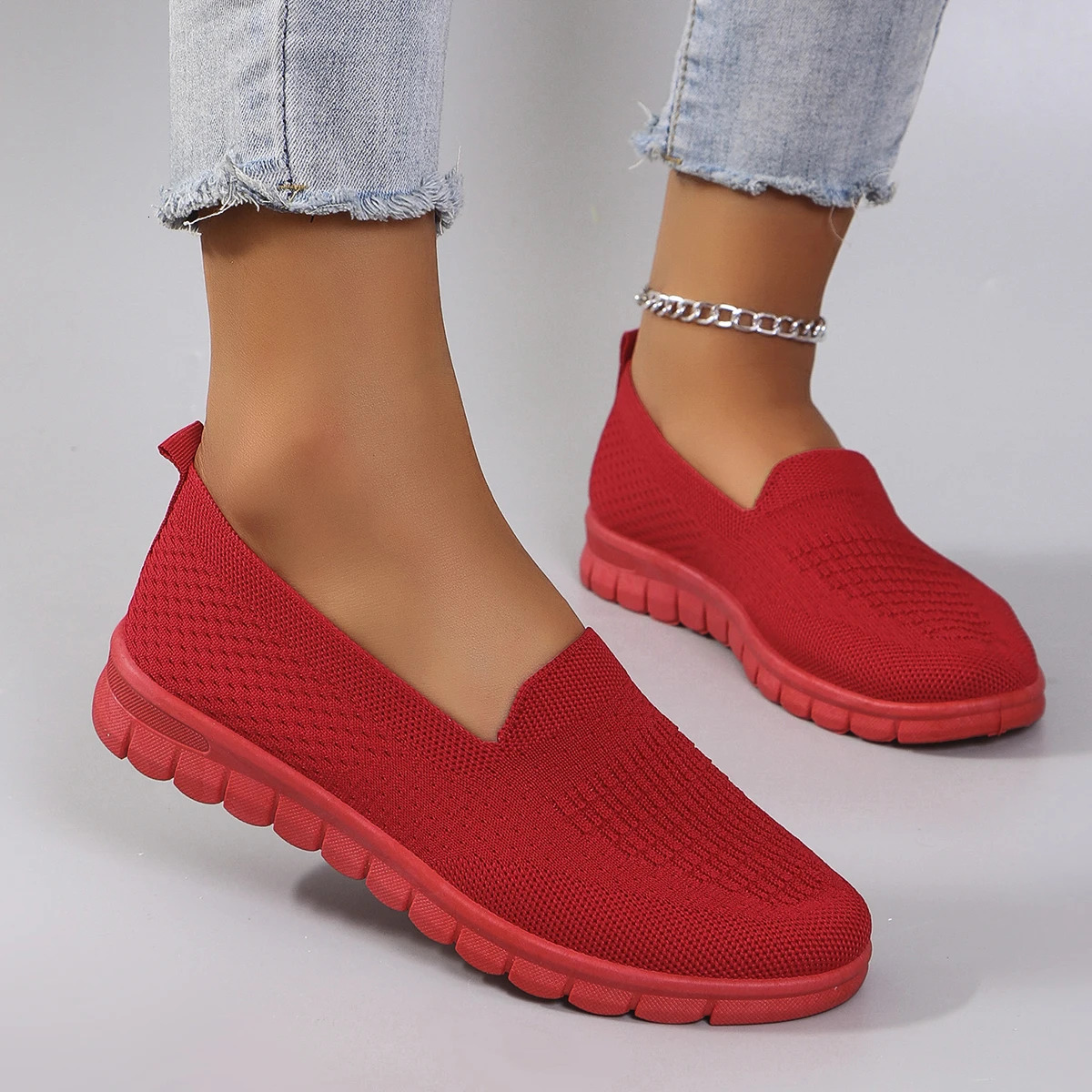 Spring womens sports shoes fashionable breathable lightweight non slip durable casual sports shoes flat shoes 241024