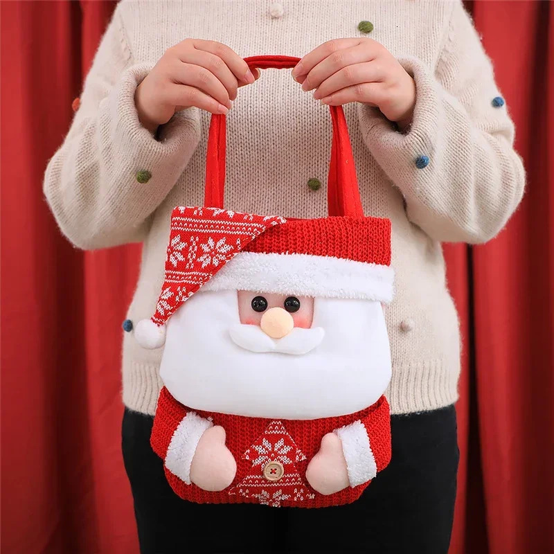 2024 Christmas Santa Sack ren Xmas Gifts Candy Bags Exquisite Santa Bags Christmas Stocking Christmas Decorations 241025
