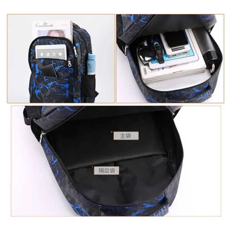 3Pcs/Set Children School Backpack Large-Capacity Orthopedic Schoolbag For Boys Girls Laptop Backpacks Teenage Nylon School BagsXJ241026