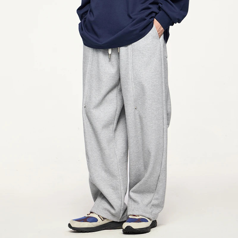 INFLATION Heavyweight Polar Fleece Lined Sweatpants Men Streetwear Straight Leg Pants Casual Trousers Unisex 241025