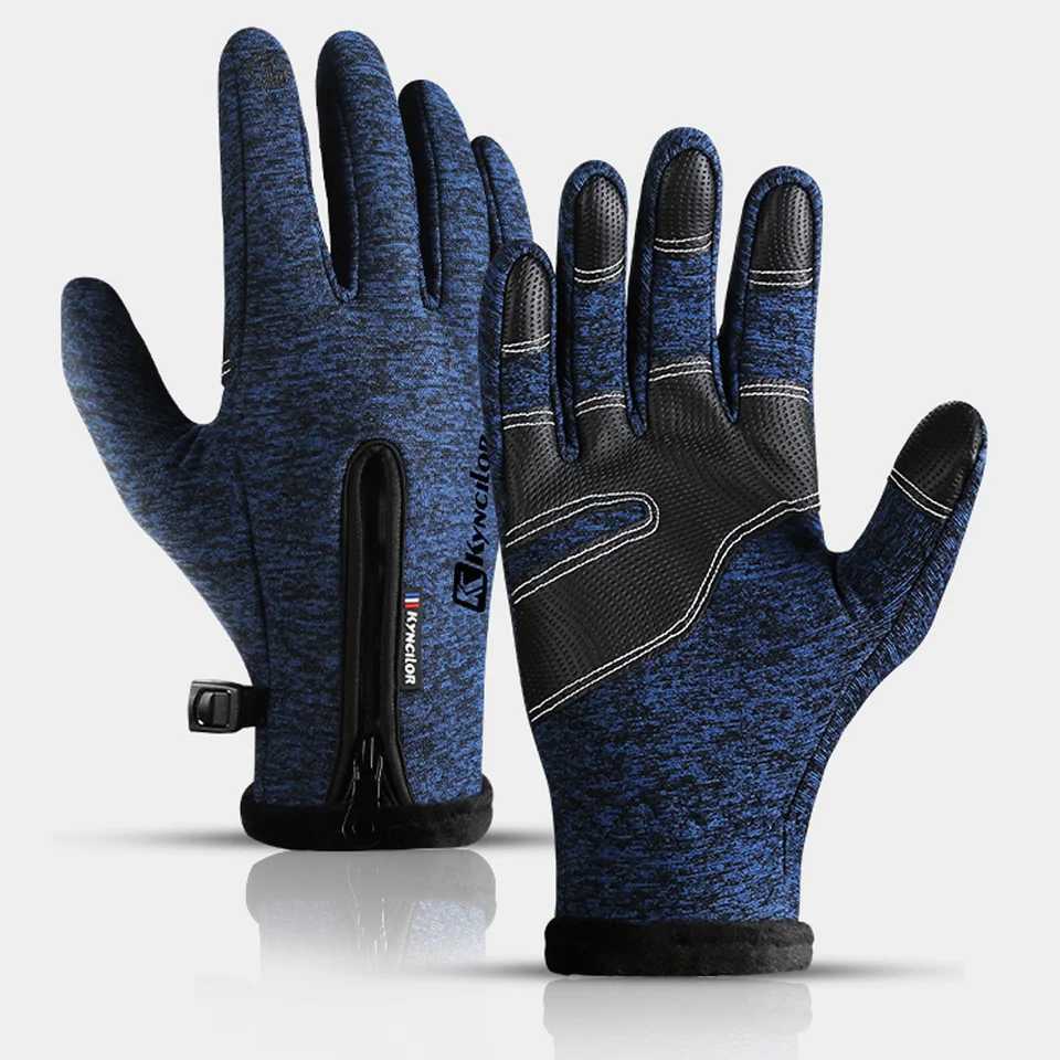 Outdoor Winter Cycling Gs Warm Touch Screen Wear resistant Anti slip Zipper Bike Gs Mens Hiking Work W241026