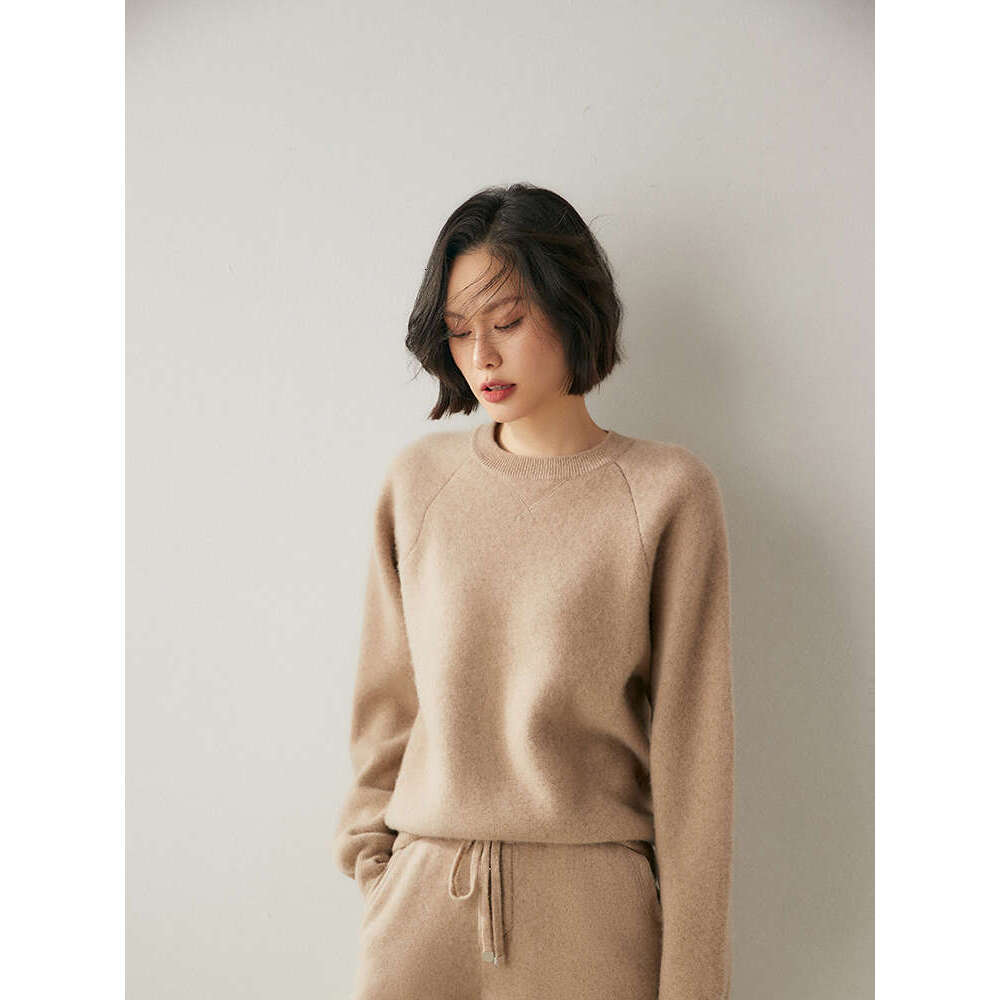 Women 100% Sweater O-Neck Long Sleeve Pullovers Casual Simple Style Cashmere Knitwear Autumn Winter Thick Clothing Tops