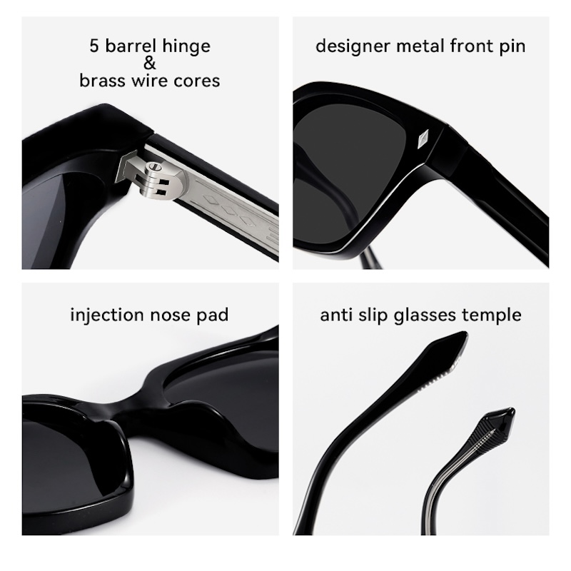 Retro Cat Eye Sunglasses Women Cool Steampunk Thick Sun Glasses Vintage Fashion for Men y2k Cyberpunk Futuristic Personalized Shades UV400 Rivets S182