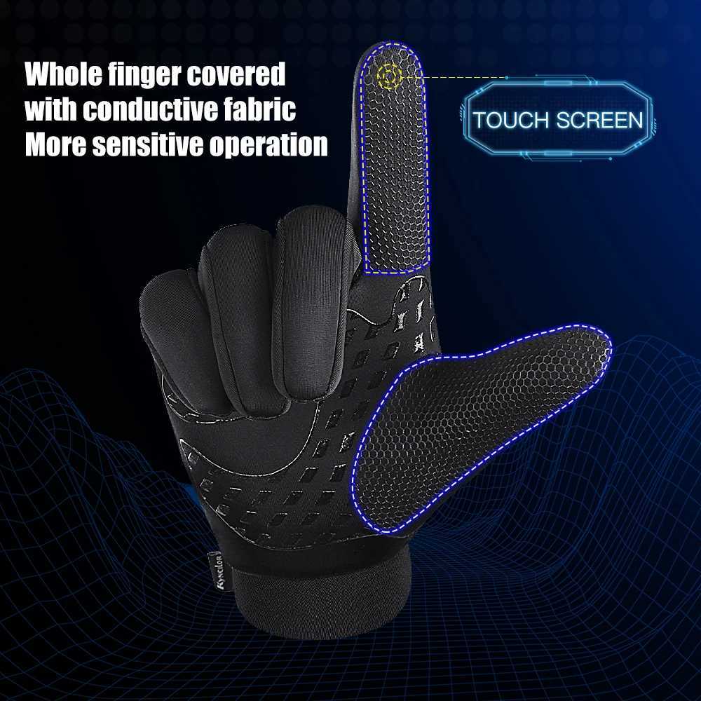 1 pair of winter Gs mens touch screen non slip neutral waterproof windproof warm bike cold Gs fashionable zipper sports G W241026