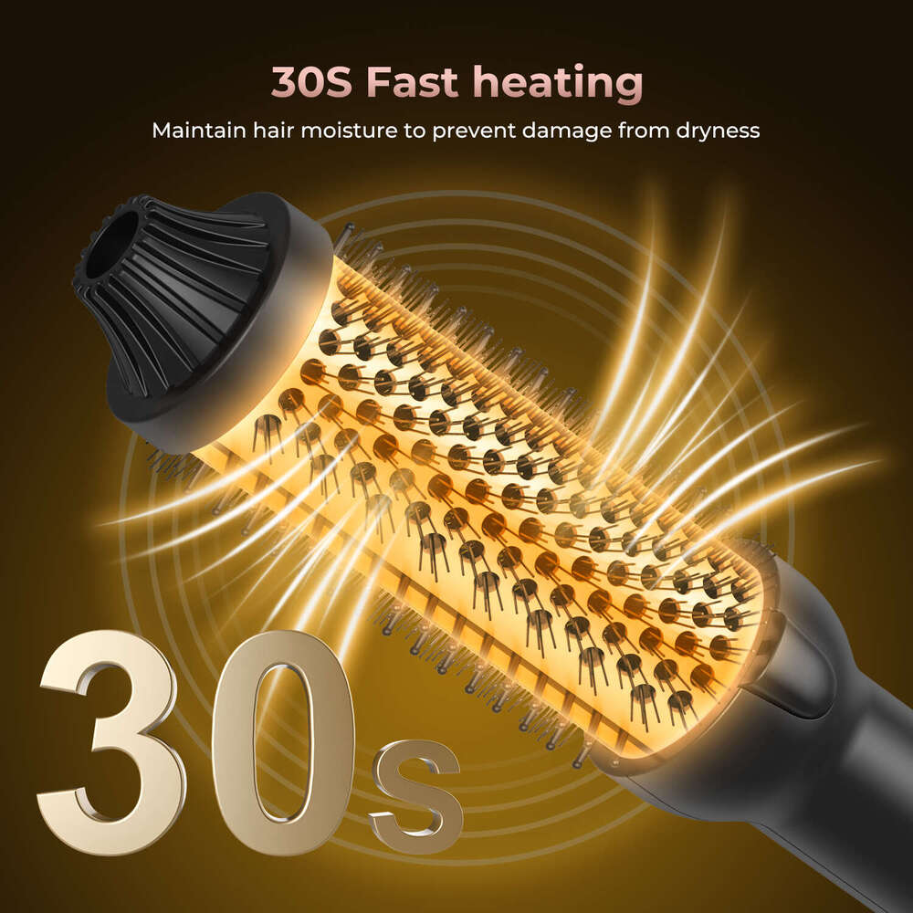 shanshi Thermal 1.5 Inch Heated Iron 450F Hair Curler Straightener Curg Brush