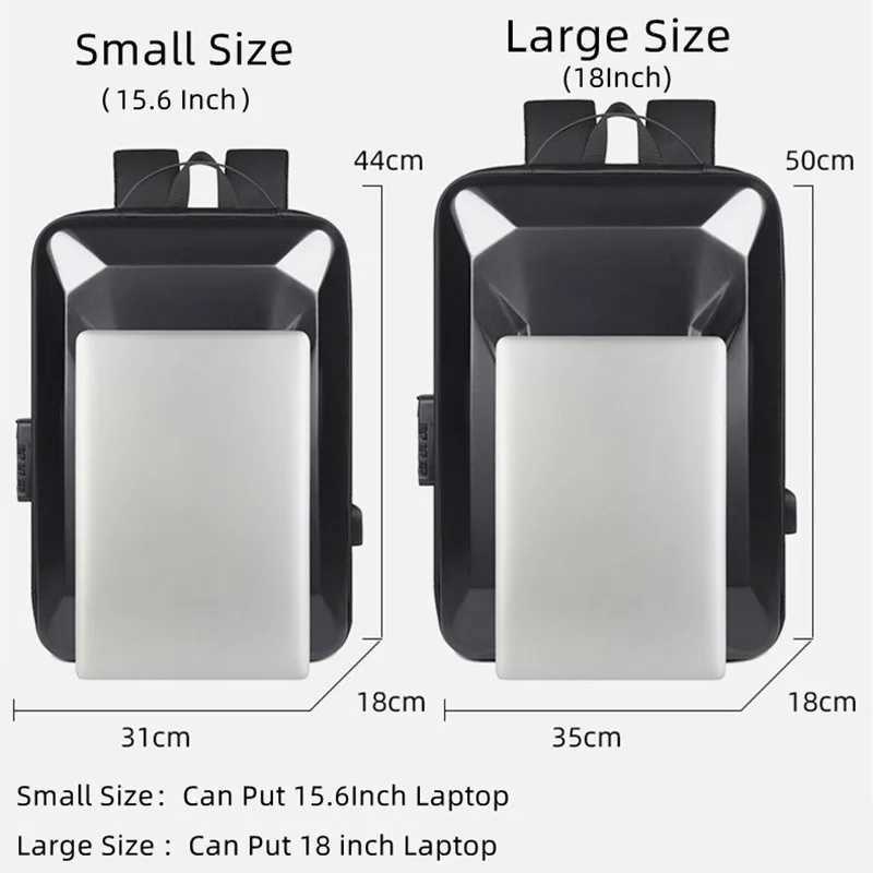 Mens New E-Sports Hard Shell Backpack 15.6 /18 Inch Anti-theft Lock Waterproof Game Laptop Male Business Cool Travel BackpackXJ241026