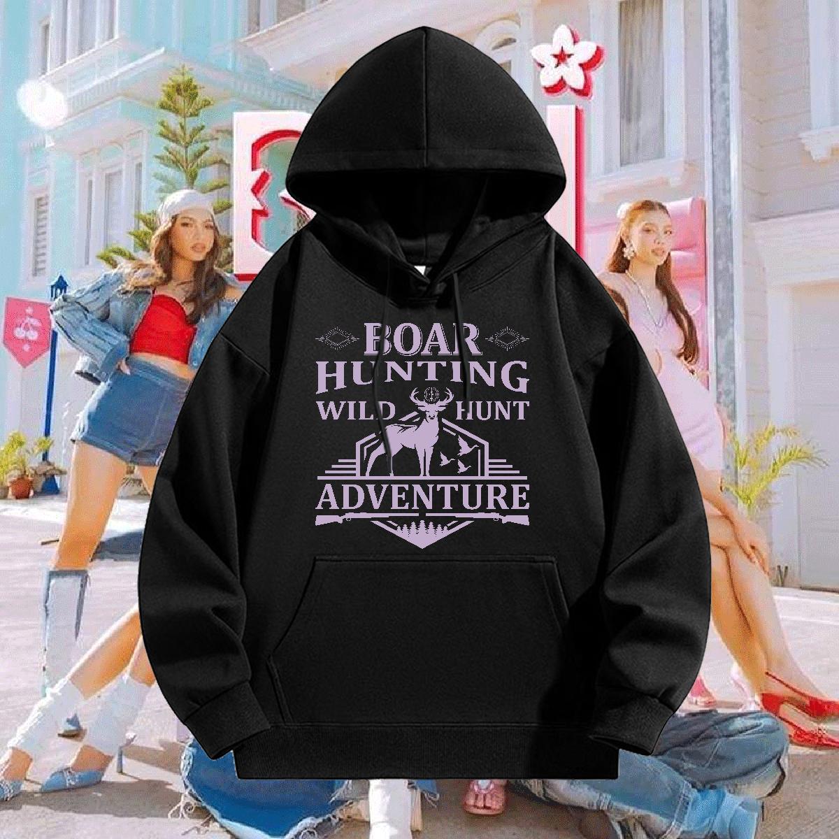 DIY Hoodie For Man Long Sleeve Drawstring Loose Fit Hoodie Pullover Anime Print Tops Pullover Hoodie Autumn Winter Cotton 350g