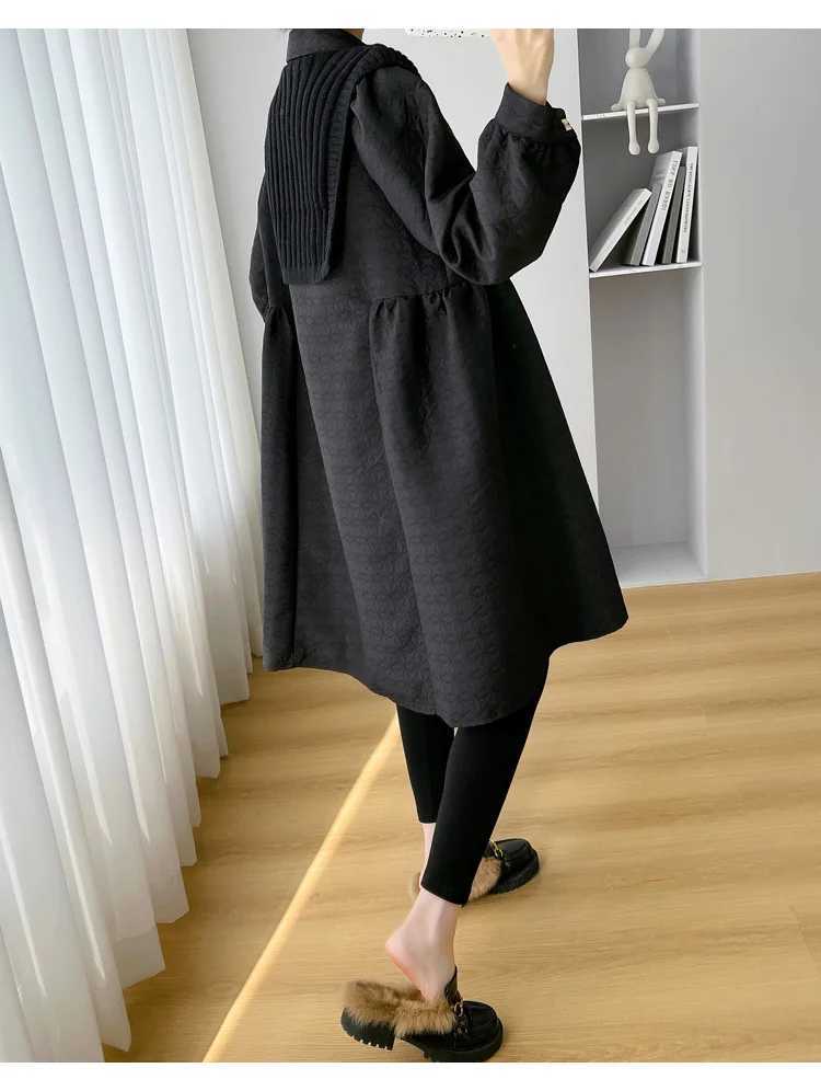 Large size maternity clothing autumn and winter collar fashion maternity A-line dress loose maternity clothing wholesale W241026