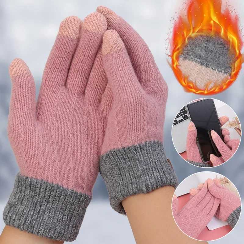 Advanced Womens Warm Thick Plush Knitted Gs Touch Screen Mens Fashion Autumn Winter Warm Cycling Outdoor Skiing Gs W241026