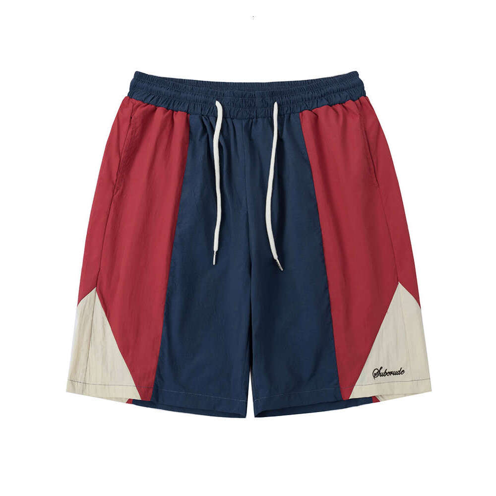 shanshi men shorts Summer Trendy Brand Color blocked Splicing Sports Shorts for Men Loose and Versatile Quick drying Casual Pentagram Pants