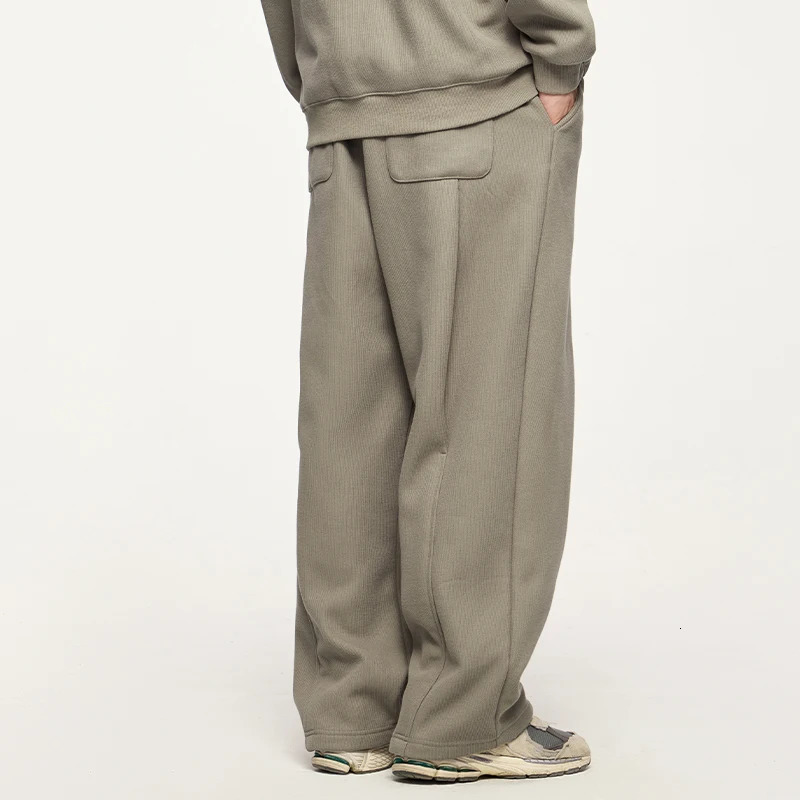 INFLATION Heavyweight Polar Fleece Lined Sweatpants Men Streetwear Straight Leg Pants Casual Trousers Unisex 241025