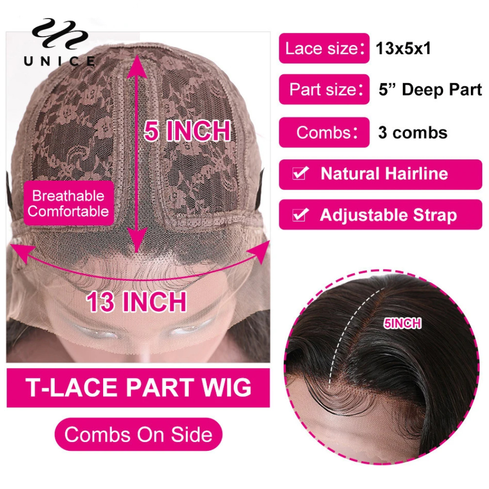 UNice Balayage Body Wave Wig 13x5x1 Middle T-Part Human Hair Pre Plucked FB30 Highlight Lace Front Wigs 150%
