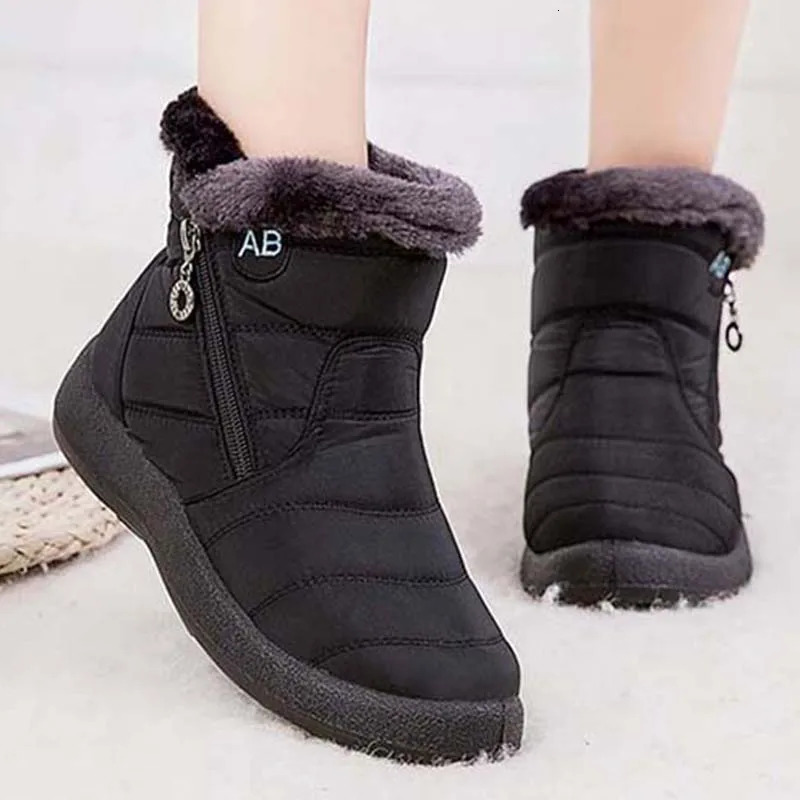 Snow Women Boots Comfortable Womens Boots Waterproof Women Shoes Zipper Shoes Woman Soft Fur Womens Winter Boots Botas Mujer 241025