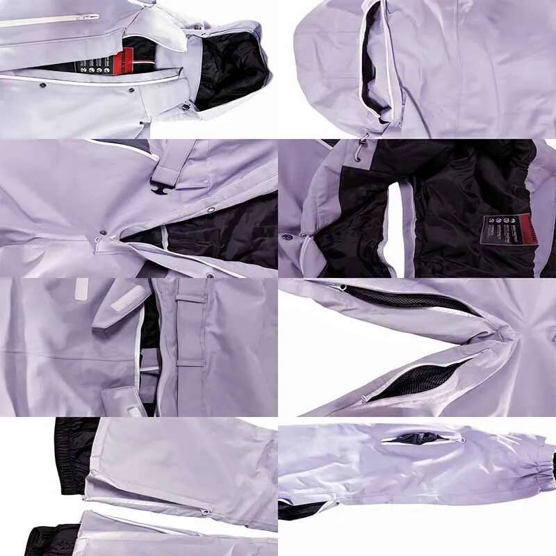 One Piece Skiing Suites Hooded Women Set Winter Outdoor Ski Jacket Pant Waterproof Men Snowboard Wear 2025 New Snow Jumpsuit