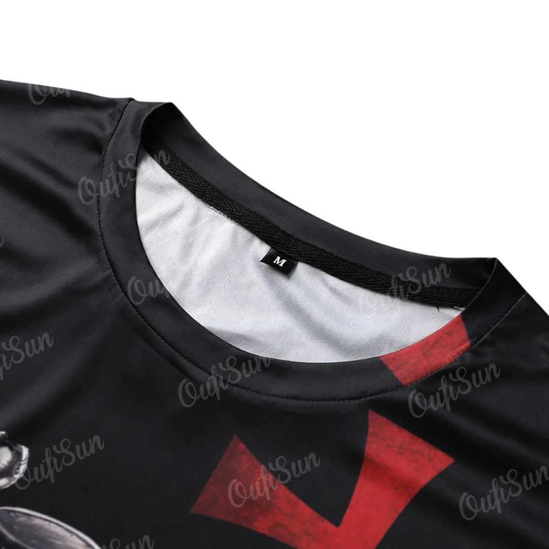 Retro mens T-shirt Knight Templar printed mens T-shirt summer oversized top shorts Slip Ts casual O-neck mens clothing W241026
