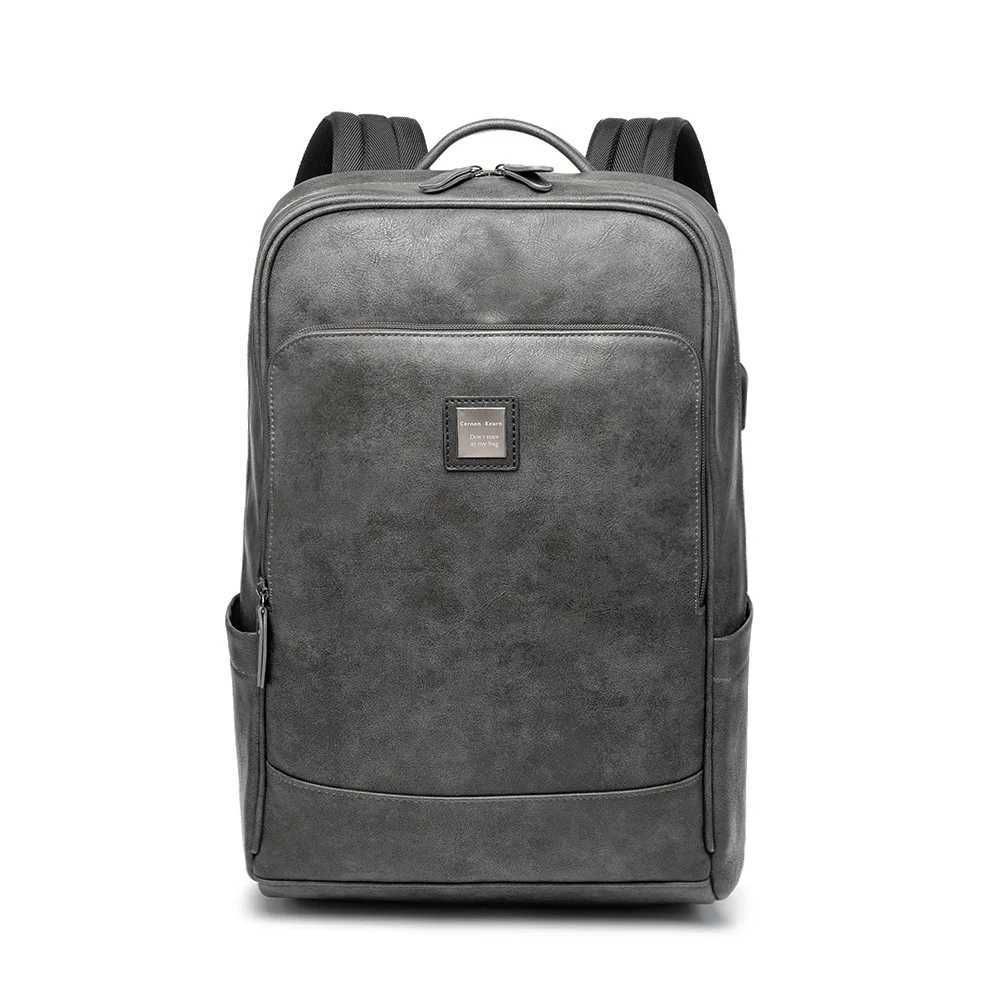2023 New Natural Cowskin Genuine Leather Mens Backpack Fashion Large Capacity Shoolbag For Boy Leather Laptop Backpack BagXJ241026