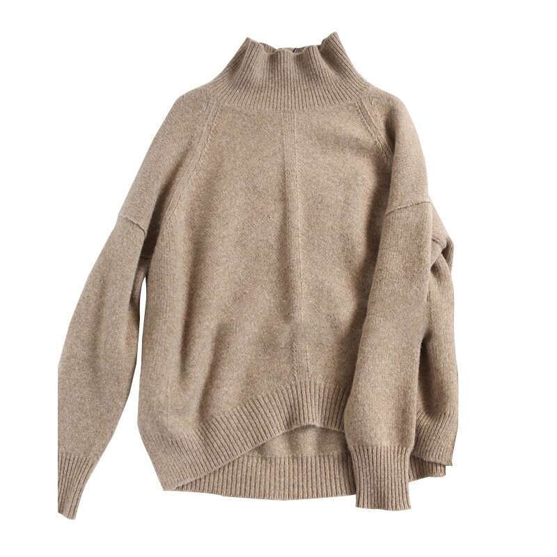 DY Autumn And Winter New Cashmere Women's High-Necked Pullover Loose Thick Sweater Short Paragraph Knit Shirt