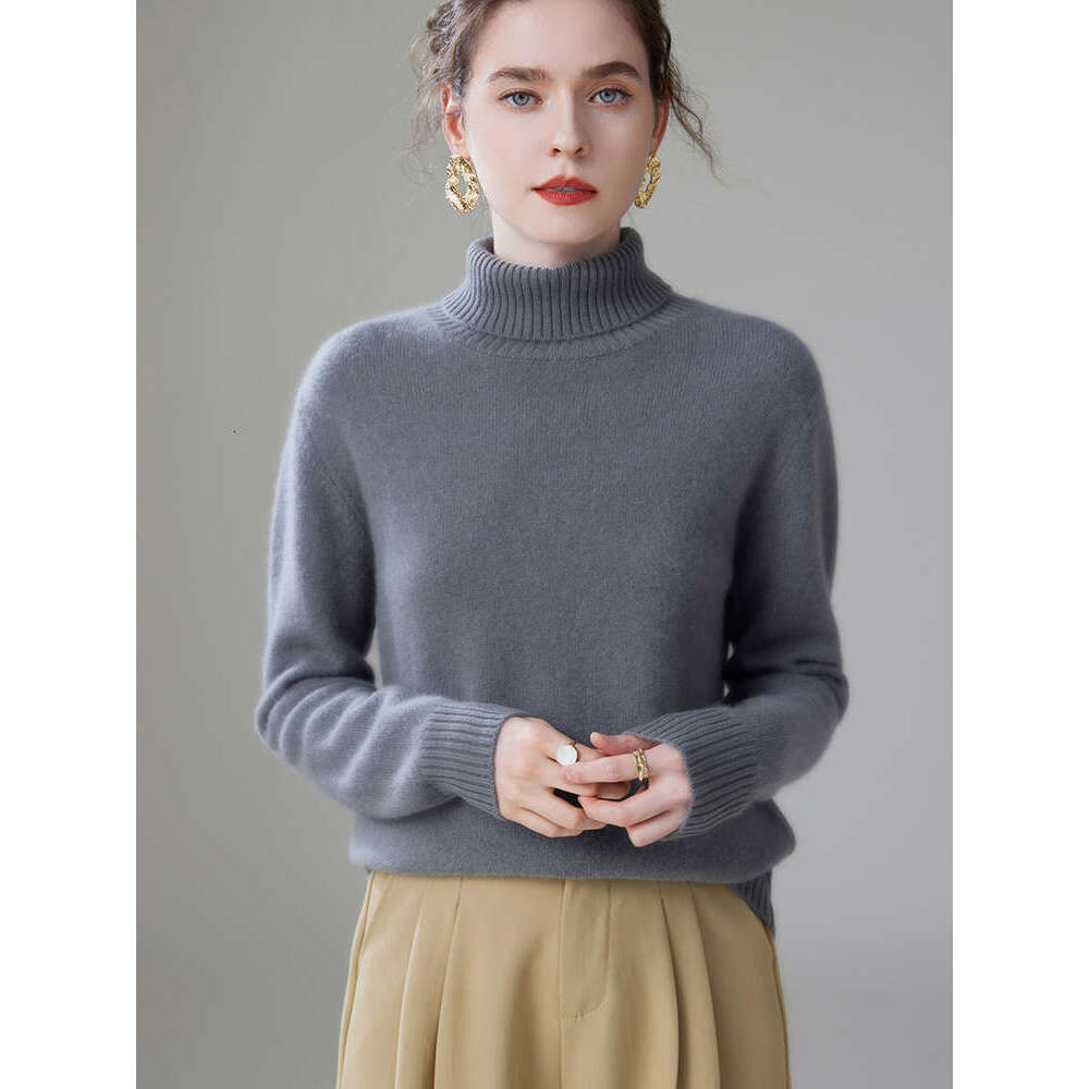 New Knitted Autumn Winter Women Cardigan Pure Turn Down Collar Long Sleeve Thick Cashmere Sweater Female Cloth