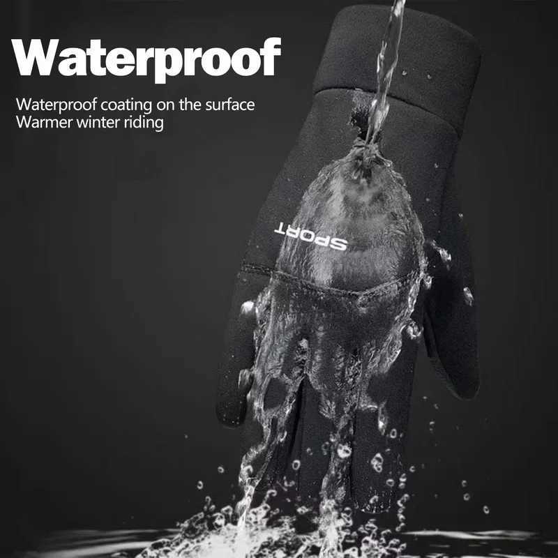 New Black Winter Warm Full Finger Waterproof Bicycle Outdoor Sports Running Motorcycle Skiing Touchscreen Wool Gs Tube W241026