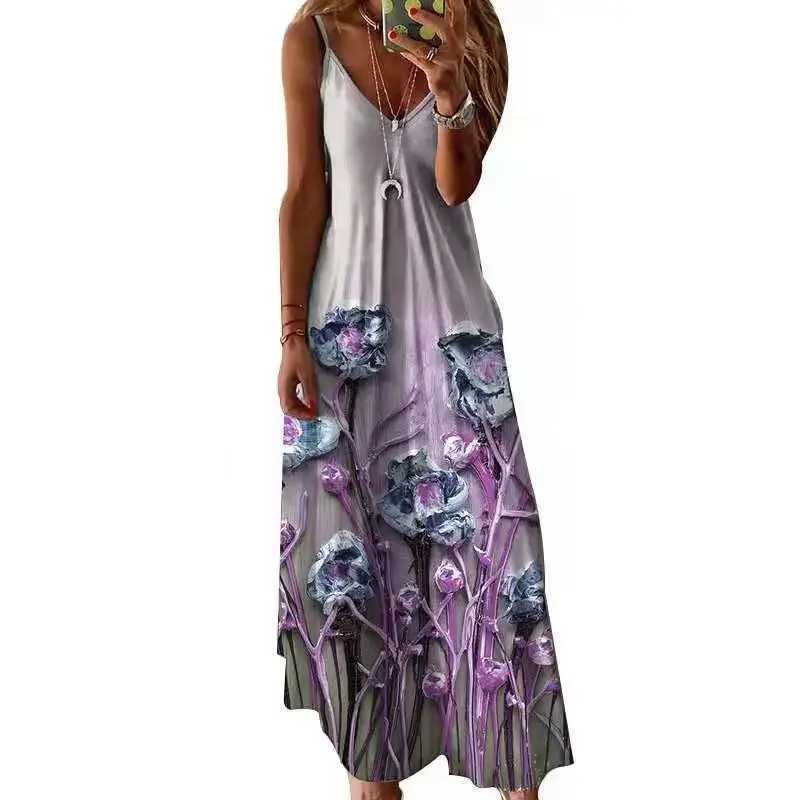 Pregnant dress plus size pregnant dress womens long skirt summer casual bohemian printed long sleeved V-neck pregnant dress W241026