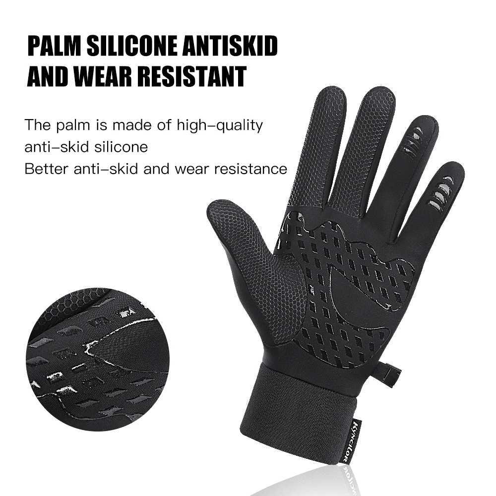 1 pair of winter Gs mens touch screen non slip neutral waterproof windproof warm bike cold Gs fashionable zipper sports G W241026