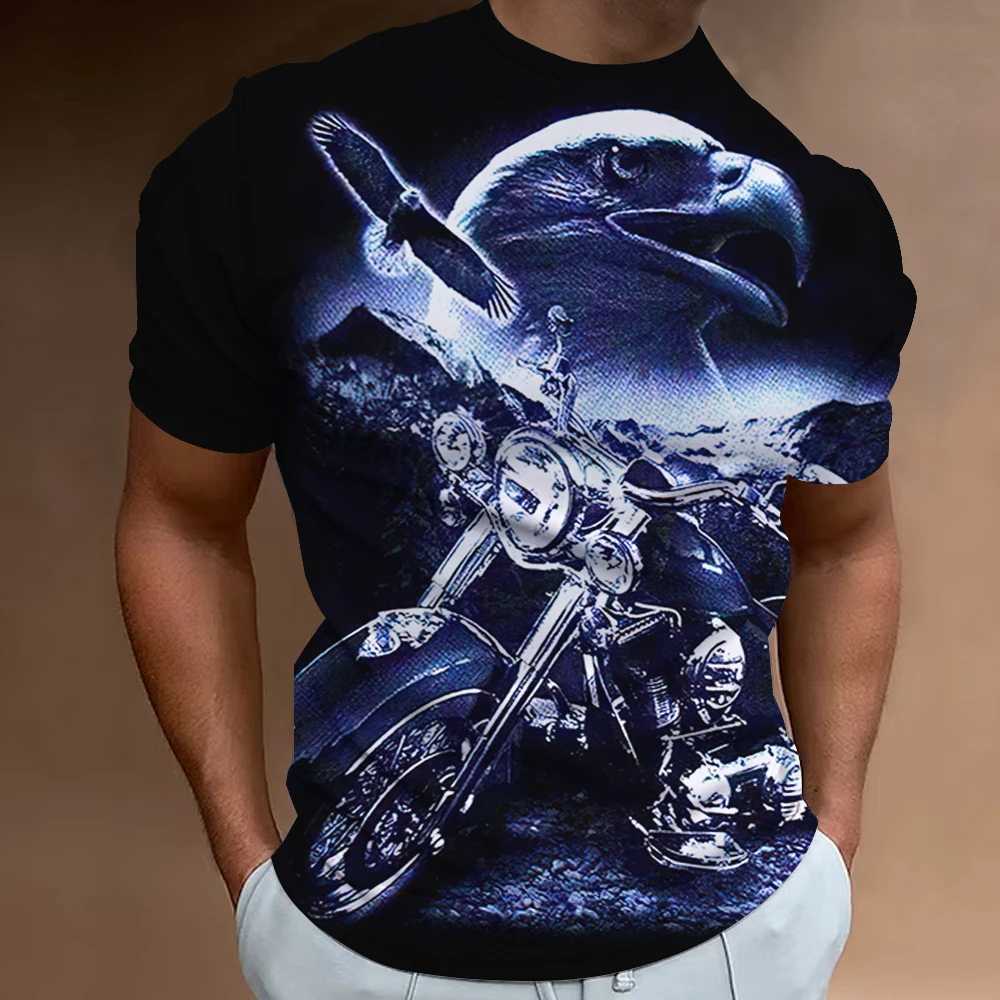 Mens Ts 3D motorcycle printed T-shirt short Slve retro summer mens clothing oversized shirt W241026