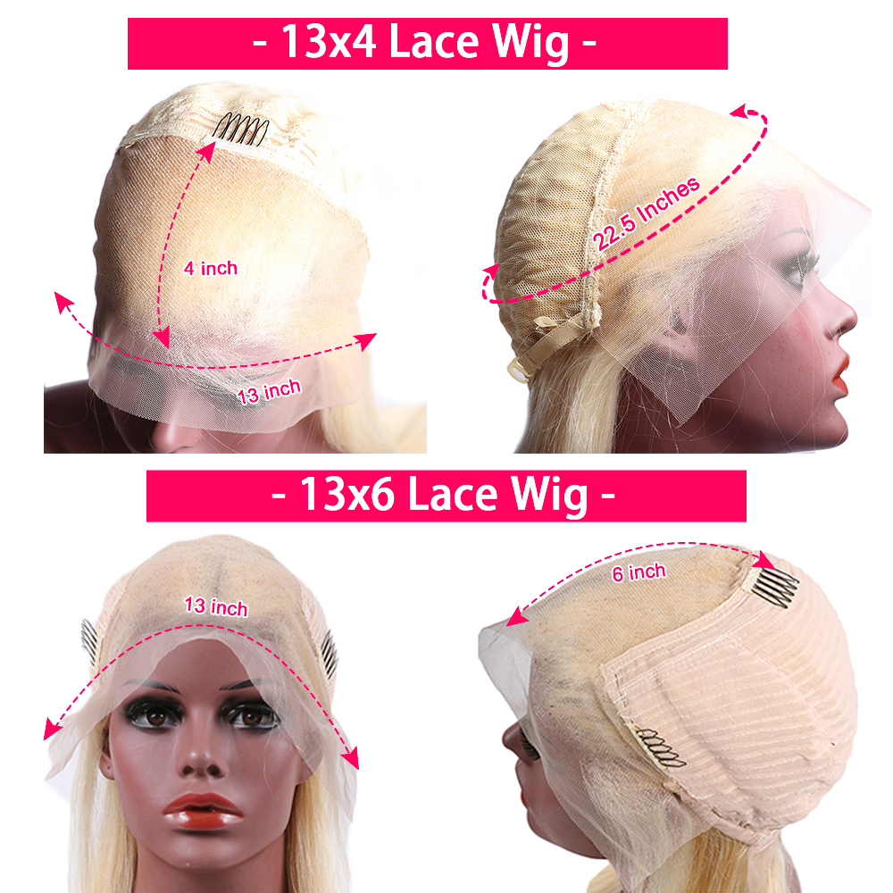HD Transparent Blonde Straight 13x4 13x6 Front Human Hair Brazilian Frontal For Women PrePlucked 613 Lace Wig