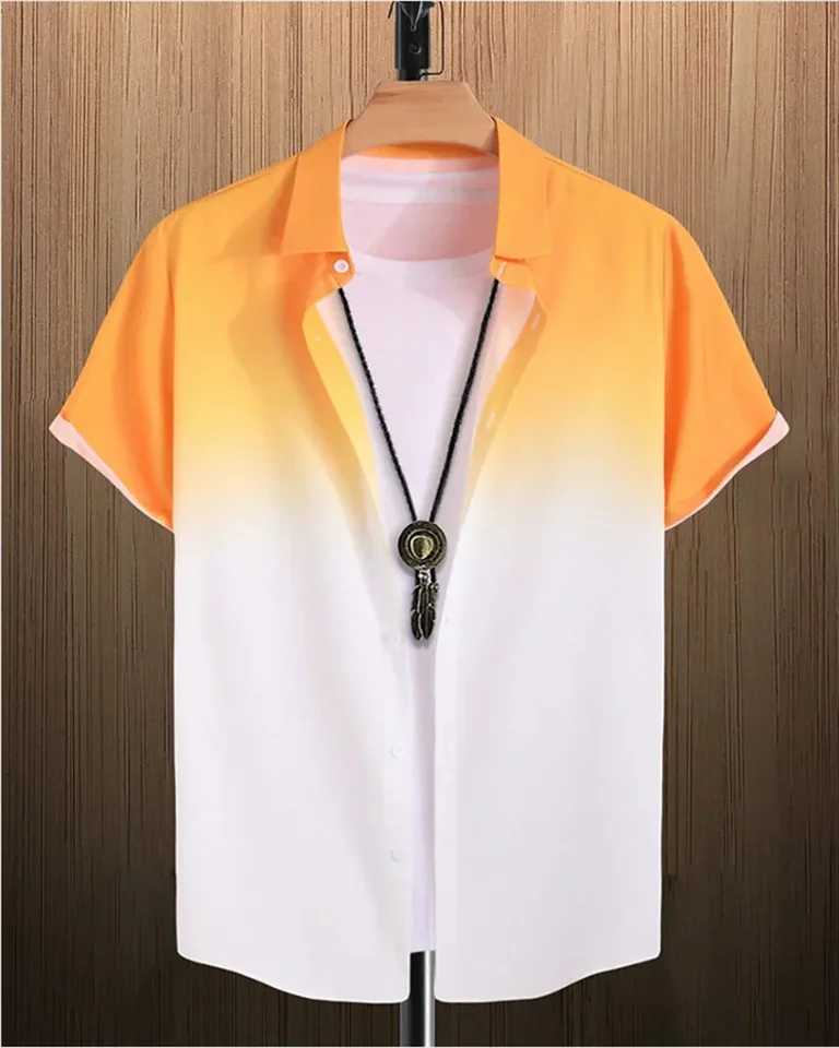 2024 Mens 7-color Printed Summer New Haian Short Slip Shirt Casual Mens Oversized Shirt XS-5XL W241026
