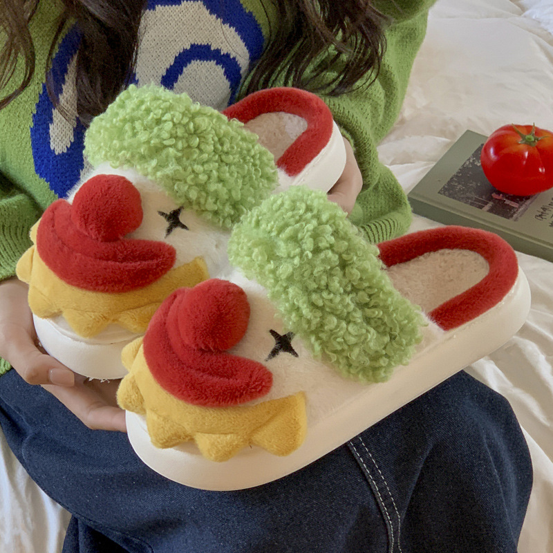 Funny Halloween Clown Women, 2024 New Cute Cartoon Animal Cotton Slippers for Winter 1f2e