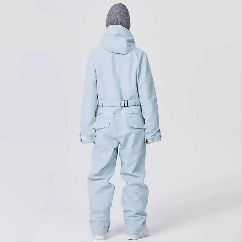 One Piece Skiing Suites Hooded Women Set Winter Outdoor Ski Jacket Pant Waterproof Men Snowboard Wear 2025 New Snow Jumpsuit