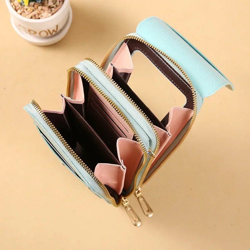 2024 Women's Designer Handbag Touch Screen Mobile Wallet Shoulder Bag Women's Trendy Small Wallet Soft Leather Crossbody Bag Shark Bag