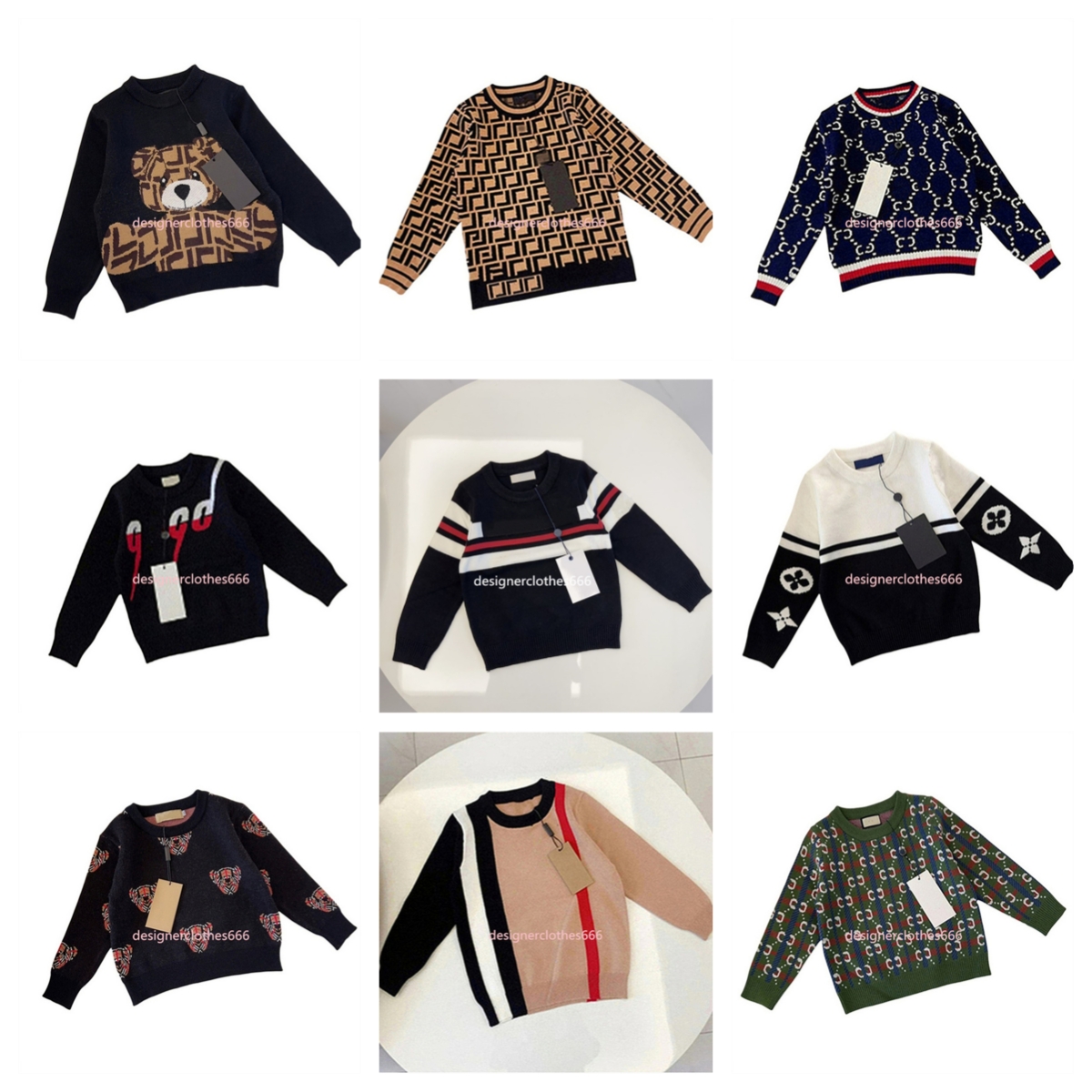 Designer kids Fashion sweater Boys Girls Unisex baby pullover Autumn and Winter Sweatshirt Children's warm letter printed sweater pullover clothing size 90-150cm A6