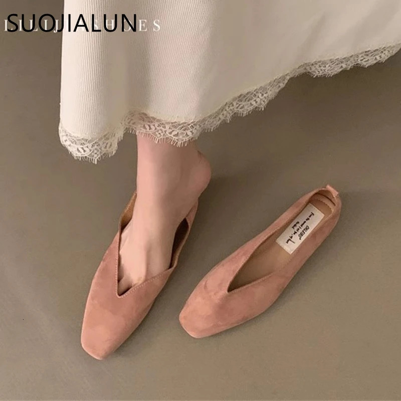 SUOJIALUN 2024 Autumn Womens Flat Shoes Fashion Light Smooth Womens Elegant Boat Shoes Soft Flat Shoes Dress Ballet Dancer Shoes 241024
