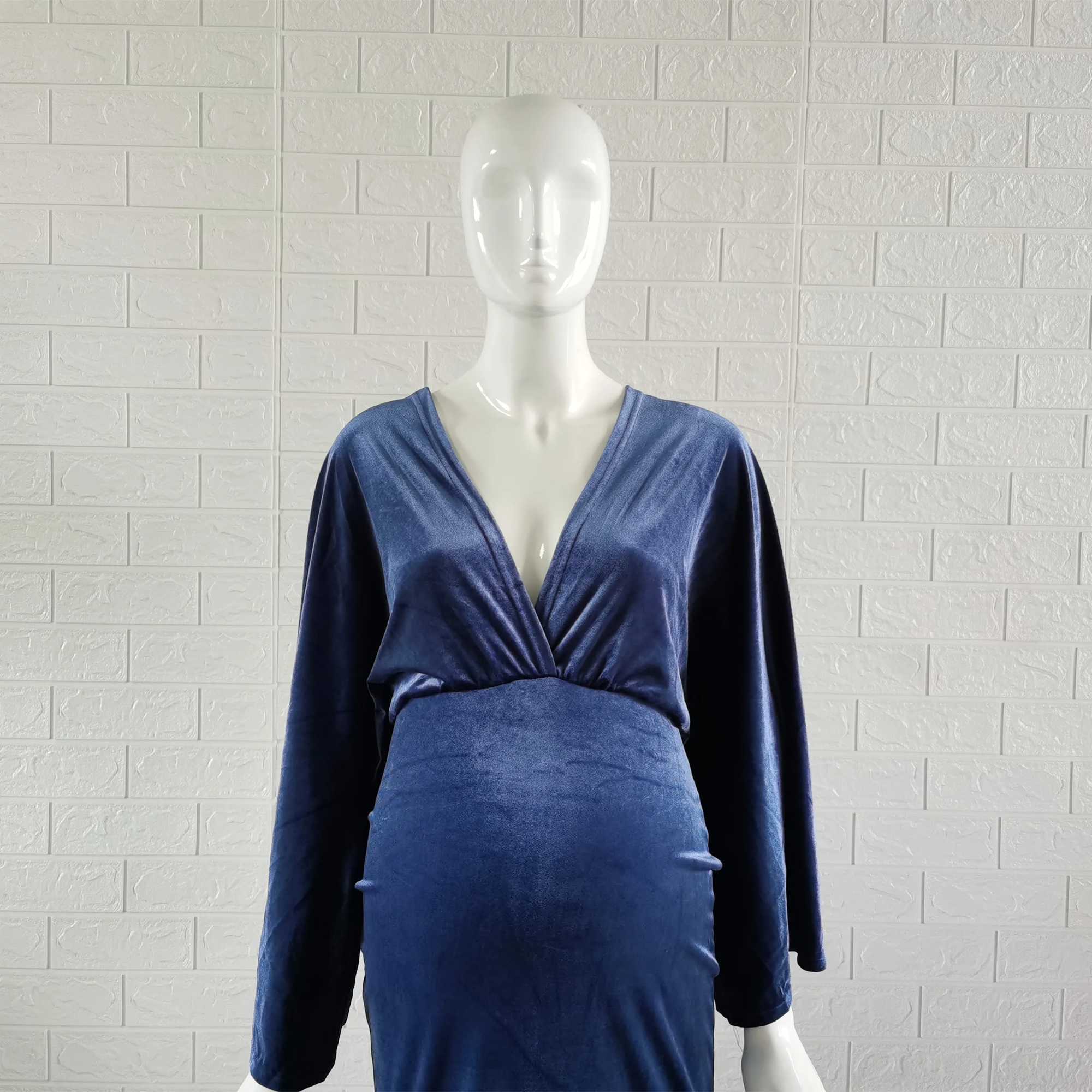 Winter Velvet Bohemian Pregnant Dress Photography Bohemian Pregnant Velvet Photography Body Childrens Dress V-neck W241026