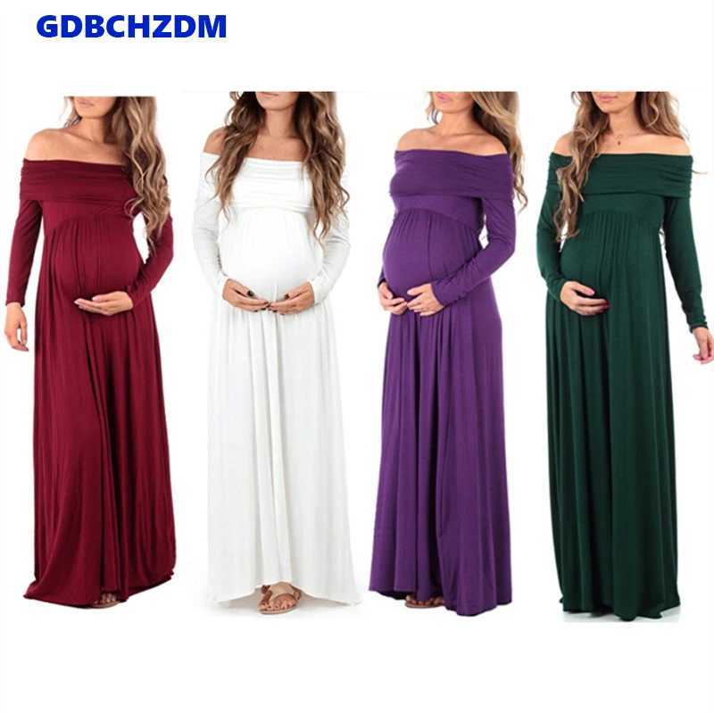 The term new mother dress refers to a sexy and fashionable maternity dress with long sleeves mop long leather and photos of pregnant women W241026